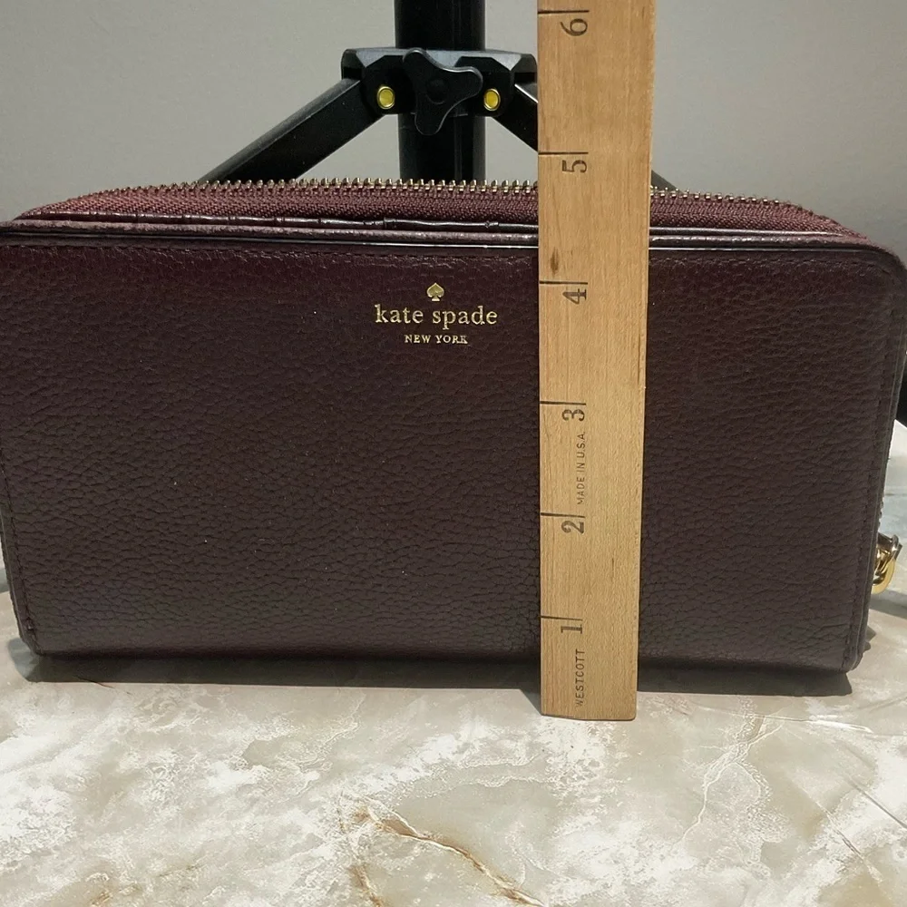 Kate Spade Cherrywood Pebbled Leather Long Continental Wallet
